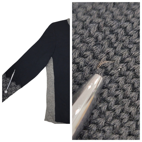 Handmade In Estonia 100% Wool Fair Isle Knit Cardigan Scandinavian Black Size S - Picture 14 of 17